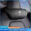 Leather Car Seat Headrest Memory Foam Comfort Neck Pillow For Model 3 Y S X Cybertruck Juguete Coil Highland Auto Interior