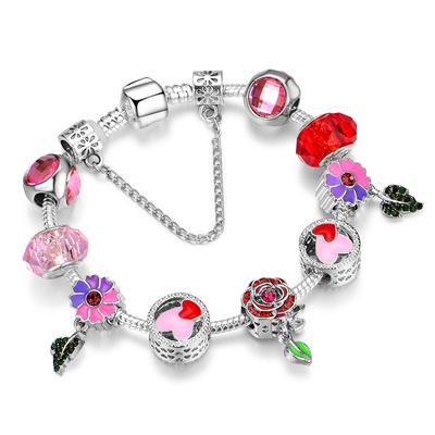 2023 New Arrival Bead Of Color Green Flowers Bracelet Design Fit Original Bracelet Diy Jewelry Gift For Women 