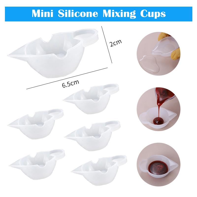 Easy Clean Silicone Resin Measuring Cups Tool Kit with Stir Sticks Pipettes Spatula Finger Cots for Epoxy Resin Mixing Supplies