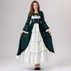 Halloween Medieval Vintage Court Dress Waist Splicing Bow Dress Performance Costume