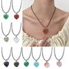 Natural Stone Necklace Wax Rope Necklace Pendant Jewelry Gift for Women Men