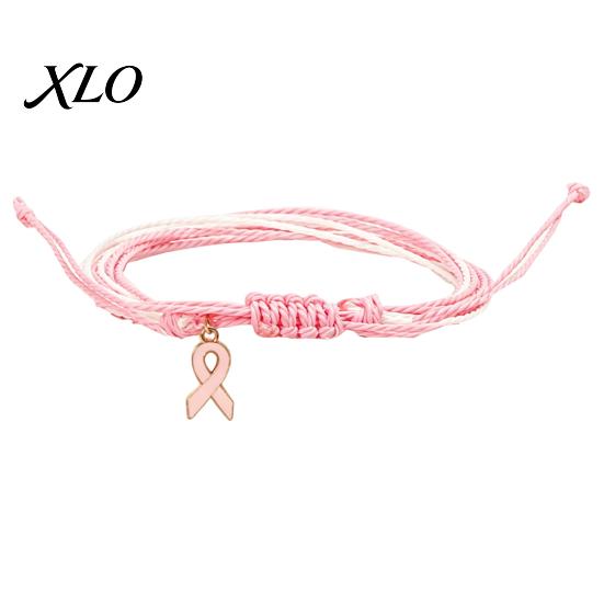 Simple Style Braided Jewelry Breast Cancer Awareness Bracelet for Women, Adjustable Woven String with Versatile Handwoven Wrist Decor Ribbon