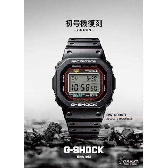 Casio wristwatch G-Shock first generation reissue model made biomass plastic DW-5000R-1AJF mens black.