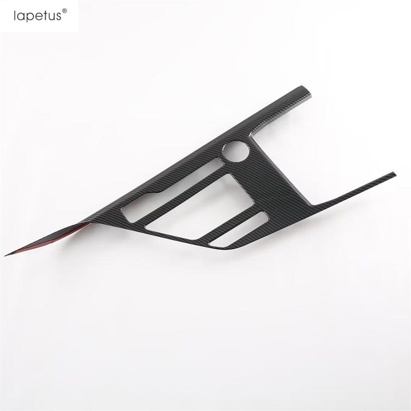 Console Centrale Fibre de Carbone Panneau Levier de Vitesse Cadre Multimédia Cache Décoratif Garniture Accessoires Intérieur Pour Kia Niro EV - 2025