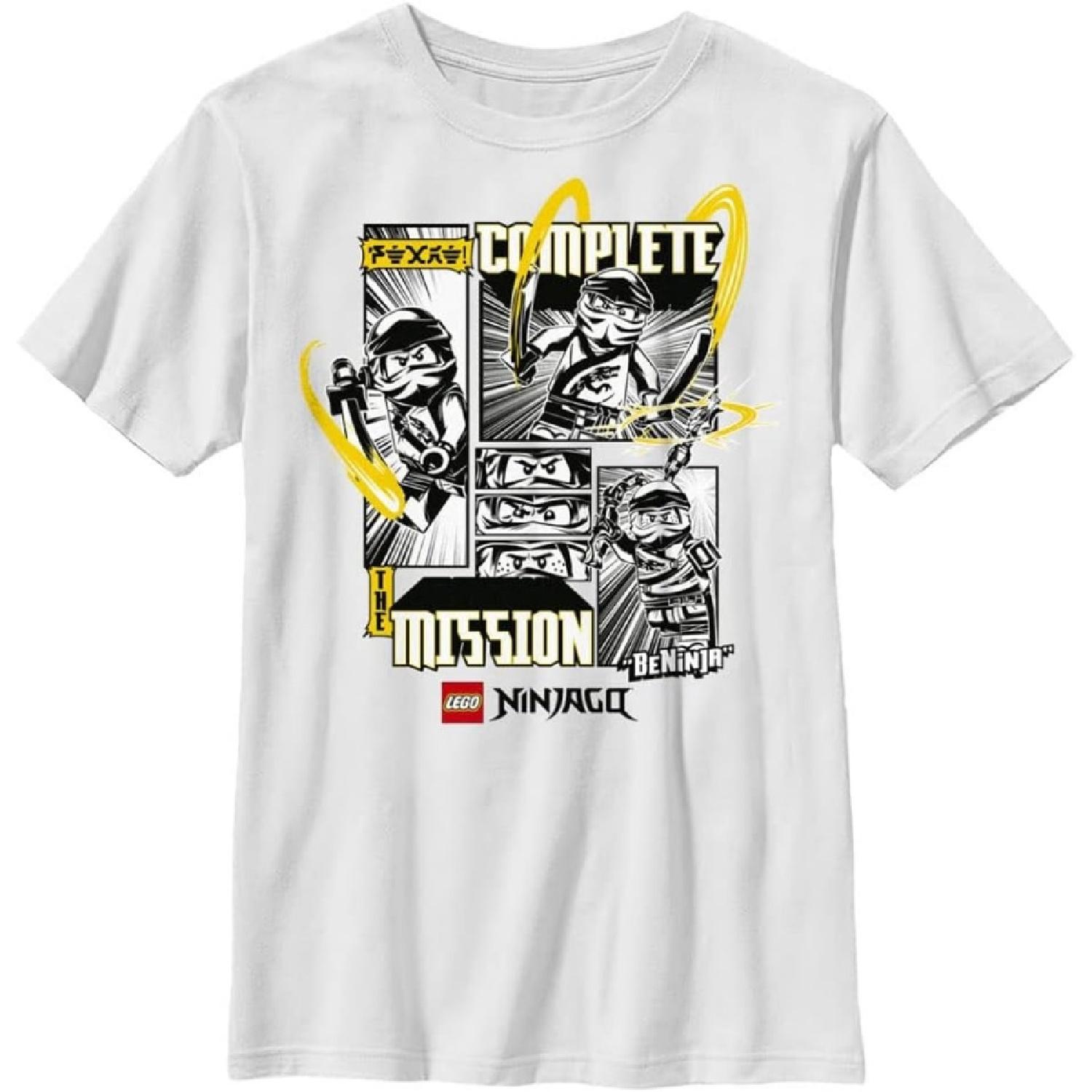 Детская футболка с коротким рукавом Fifth Sun Lego Ninjago Миссия для мальчиков S белый