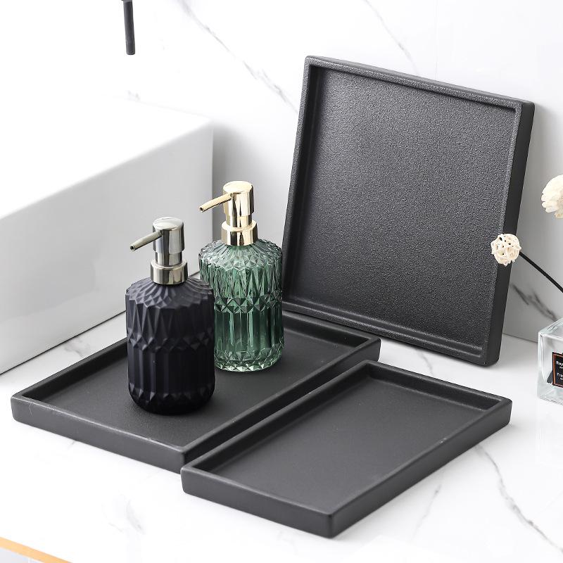 Nordic Ceramic Towel & Washbasin Storage Tray for Bathroom & Hotel Decor