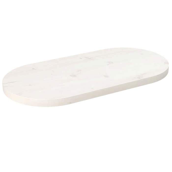VidaXL Table Top White 70x35x2.5 Cm Solid Pine Wood Oval 824346