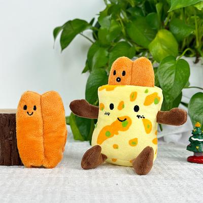 Shandong Simulated Pancake Fruit Plush Pendant 4-inch Removable Doll Cute Little Fried Dough Stick School Bag Hanging Decoration