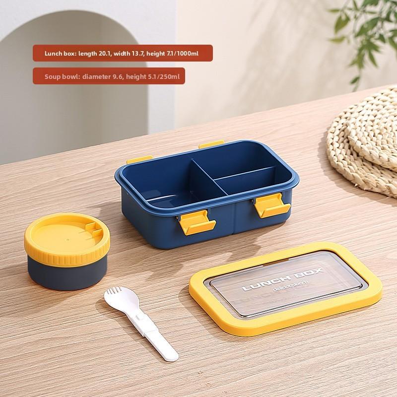 Portable Student Lunch Box With Microwave Safe Plastic For Office And School Use