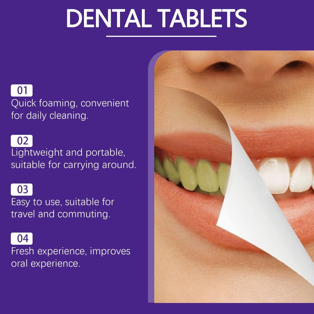 Whitening Toothpaste Tablets, Solid Toothpaste, Stain, Dirt And Odor Removers, Portable Cleaning Tablets(30pcs/1 Can)