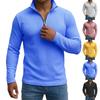 Men's Casual Quarter-zip Shirt Long-sleeve Top
