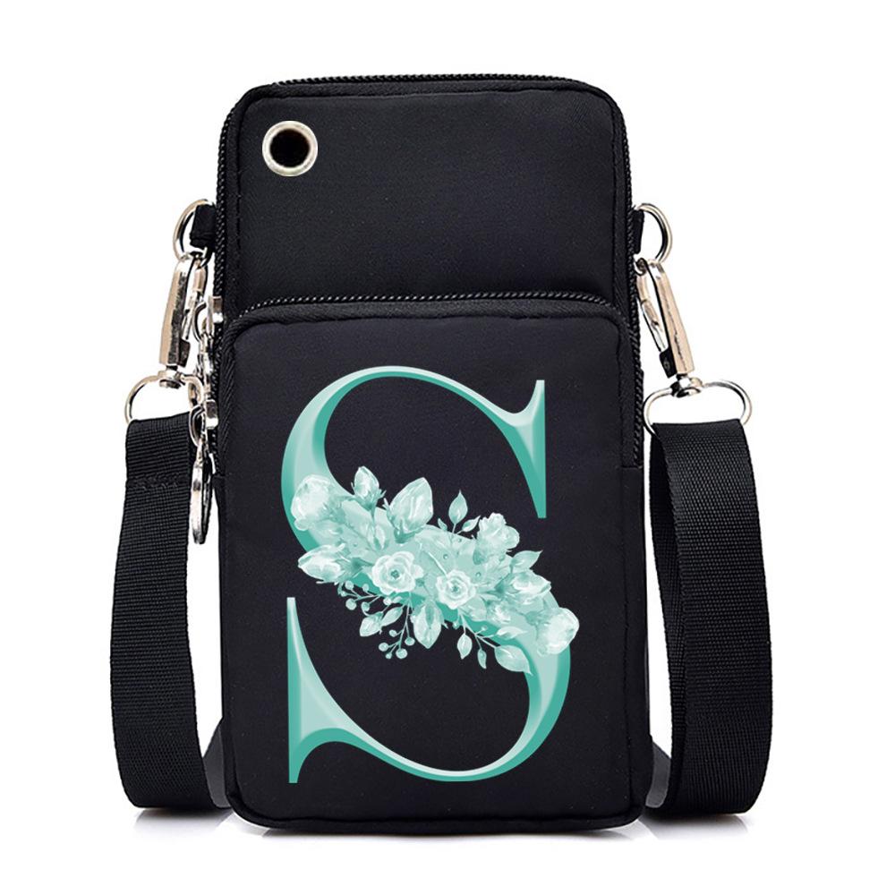 Crossbody Bag 26Alphabet Printed Letters Trend Shoulder Bag Mobile Phone Change Bag
