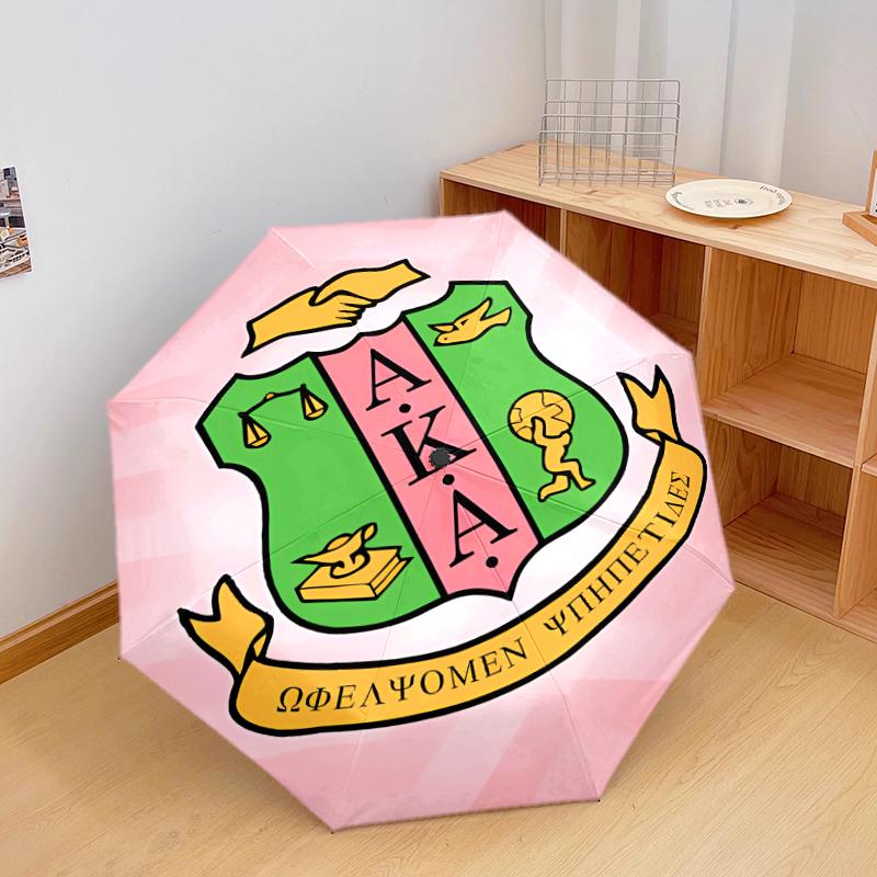 1 PC Automatic Folding Umbrella - AKA Pattern, Portable & Foldable Design with 8 Ribs, Christmas Birthday Gifts