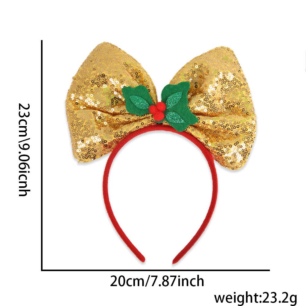 4 Style New Christmas Headband Sequined Bow Headpiece Christmas Party Decoration for Adult Children Navidad Natal Gift