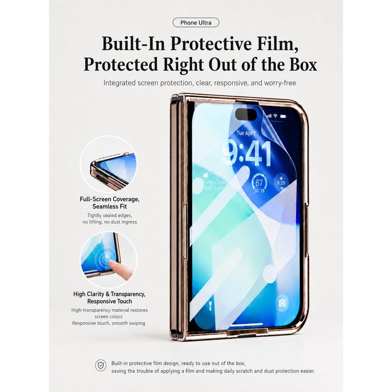For IPhone Ultra Fold 5G Case Luxury PU Leather Skin Magnetic MagSafe Protective Back Cover Case