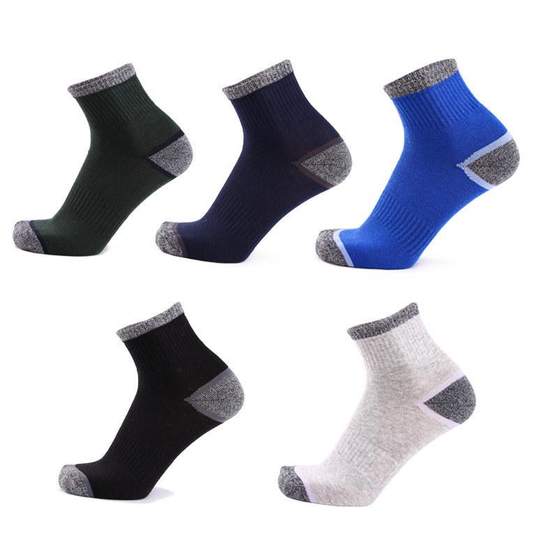 5 Pairs Cotton Men's Socks Casual Breathable Socks Durable Walking Hiking Crew Sock for Man Men Male Outdoor Sports Socks