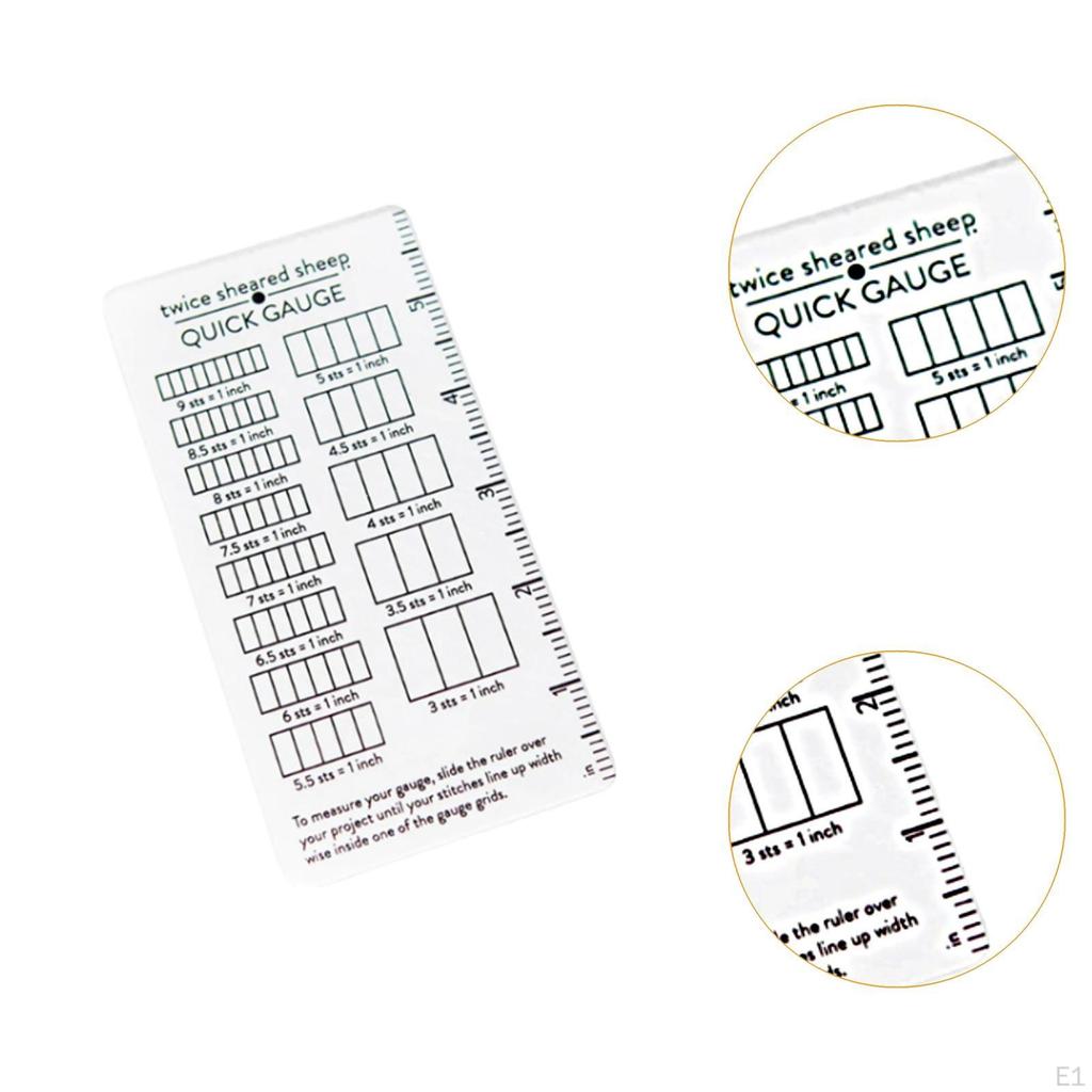 Strickmaschenprobe Häkelansicht Größengeber Nähen Zuhause Stricken Lineal Messwerkzeug für Schüler