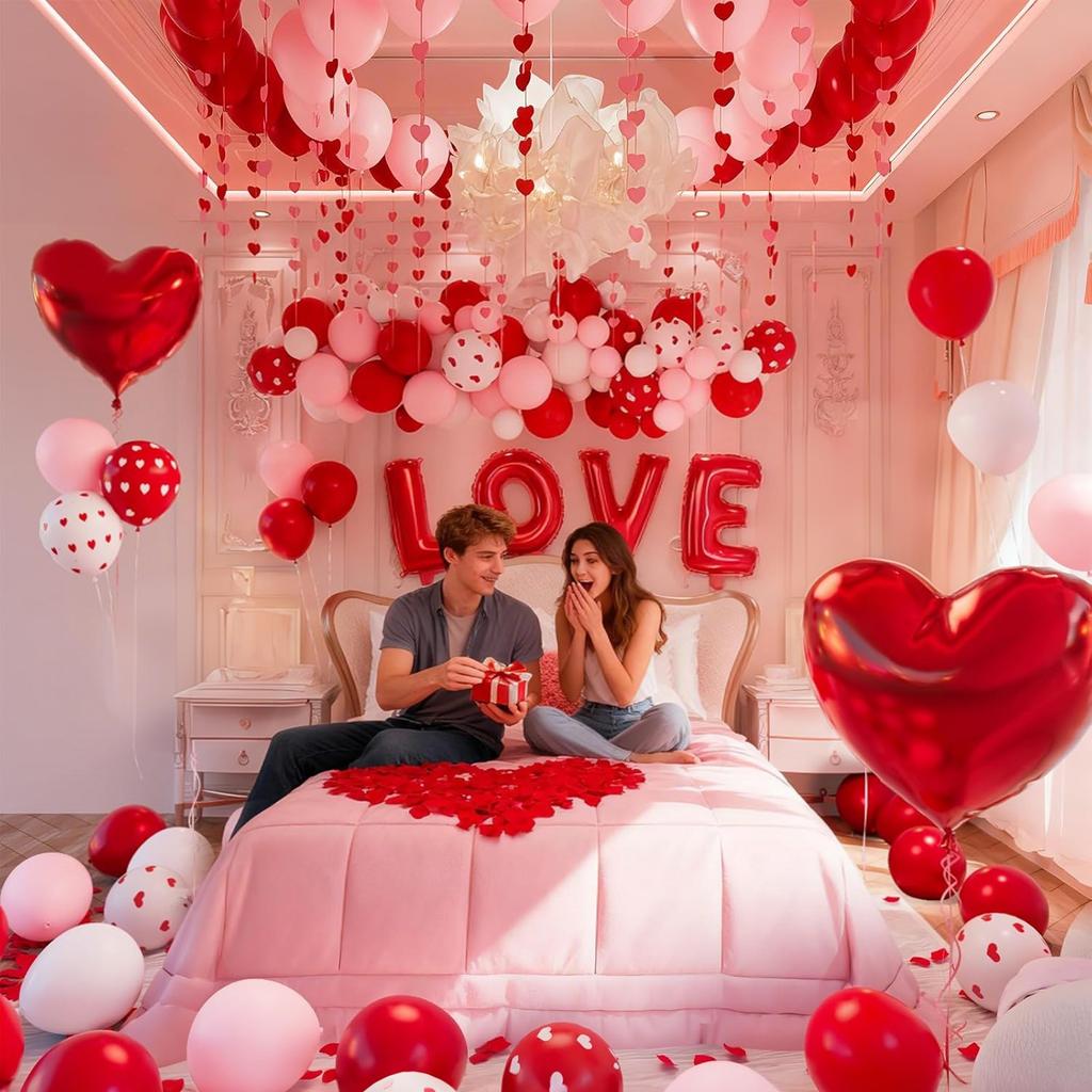Valentine's Day bedroom Decor balloons, romantic love balloons LOVE balloons, for proposals, anniversaries, and surprises Decor