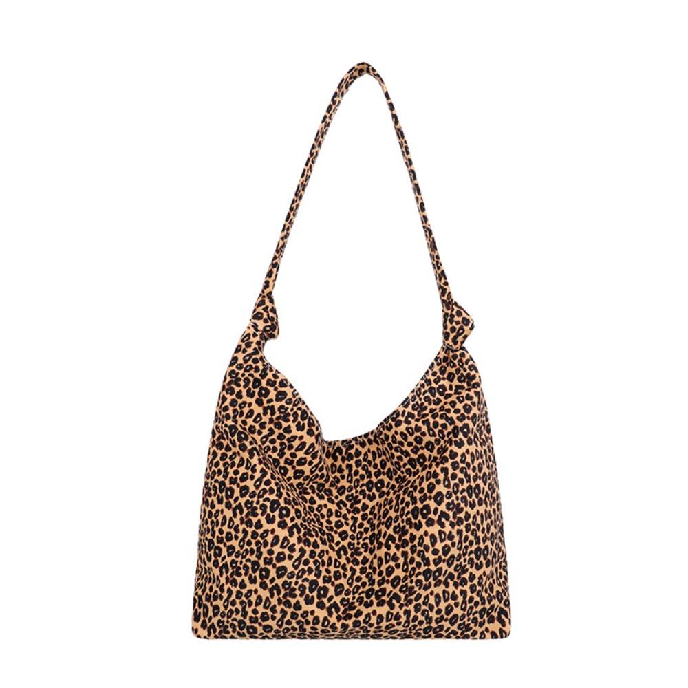 Cloth Canvas Bag Korean Style Women's Handbag Fashion Leopard Print Shoulder Bag Shopping