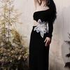 1PC Corsage Multi Layer Polyester Handmade Cloth Sticker Sequin Applique Clothing Fabric Sewing Material