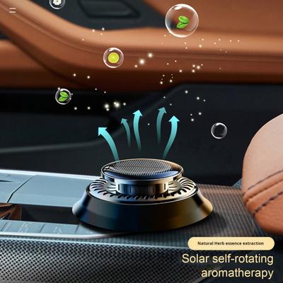 Solar Car Air Freshener Aromatherapy Diffuser with Natural Fragrance Auto Rotating Air Purifier Vehicle