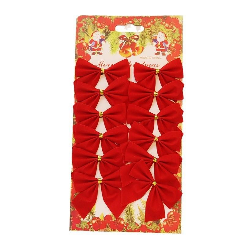 Christmas Bow Tie 12/24PC Delicate Bowknot Xmas Tree Pendant Ornaments for Home Mini Bowknot  2025 Navidad New Year Party Decora