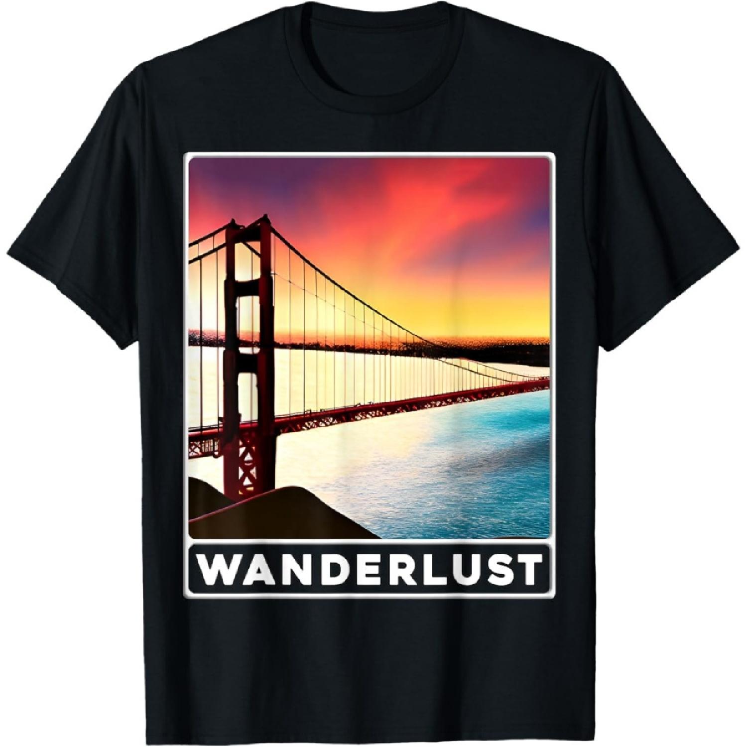 Golden Gate Bridge San Francisco California Wanderlust T-Shirt S