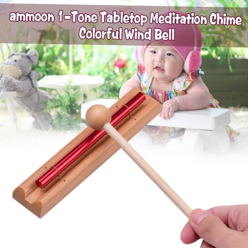 2-Tone Tabletop Chimes Meditation Chime Colorful Wind Bell Educational Musical Percussion Instrument With Mallet