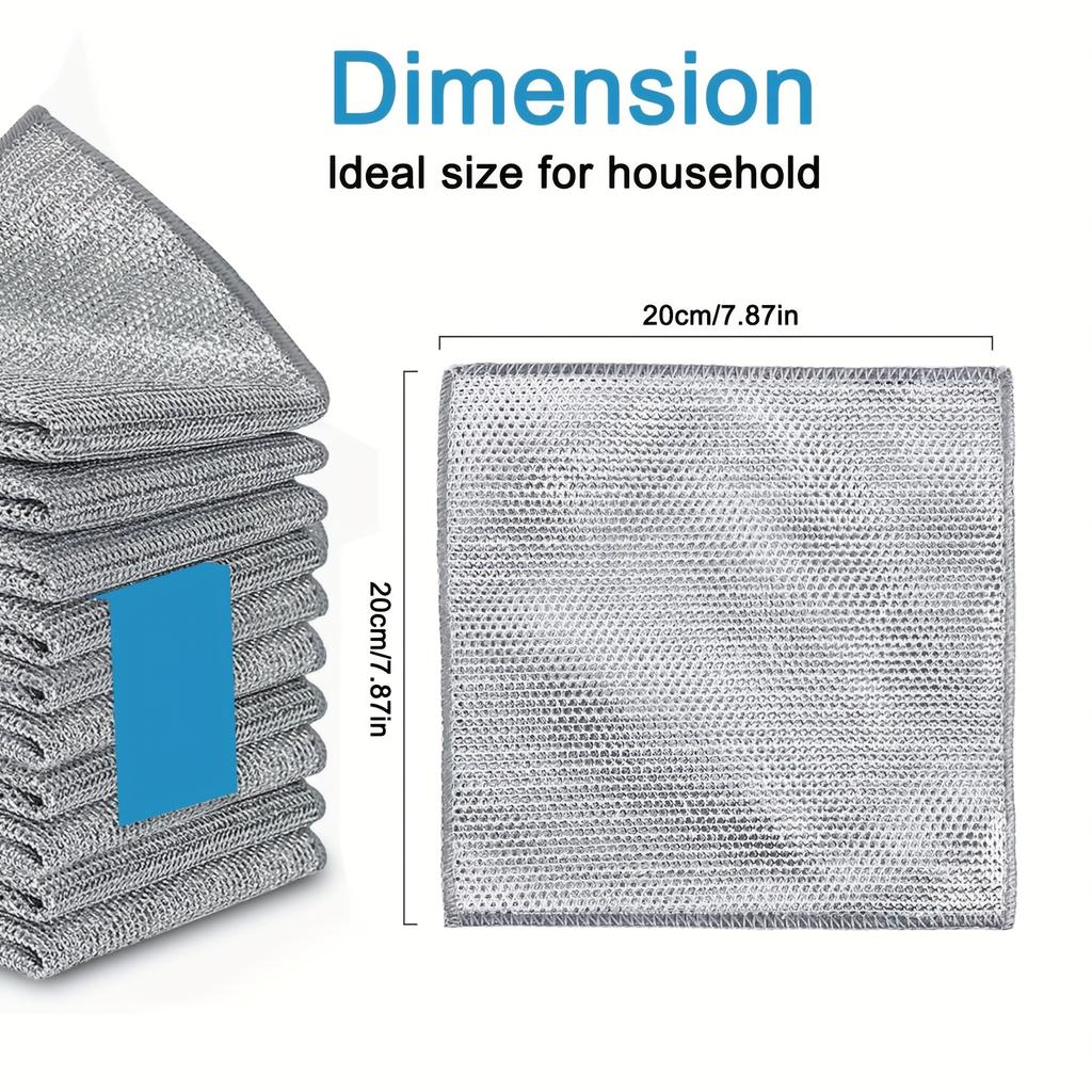 Multifunctional Metal Miracle Cleaning Cloth | Enlarged Metal Dishwashing Cloth, Kitchen Scrubbing Pad, Cleaning Cloth for Metal