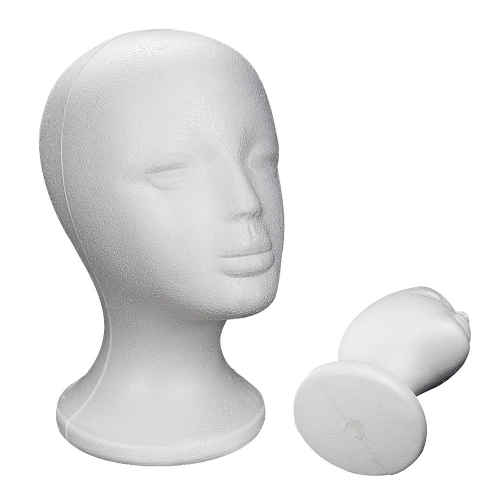 1pc Female Styrofoam Foam Mannequin Manikin Head Model Hat Glasses Wig Display White Foam Mannequin Head Holder Stand Rack