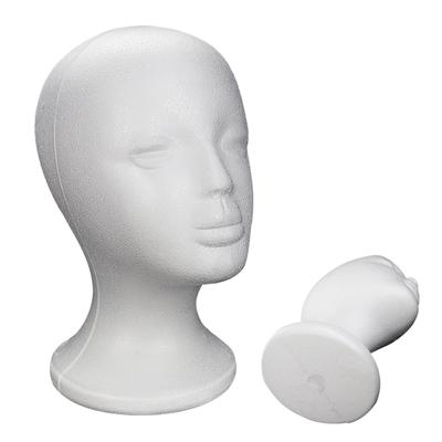 1pc Female Styrofoam Foam Mannequin Manikin Head Model Hat Glasses Wig Display White Foam Mannequin Head Holder Stand Rack
