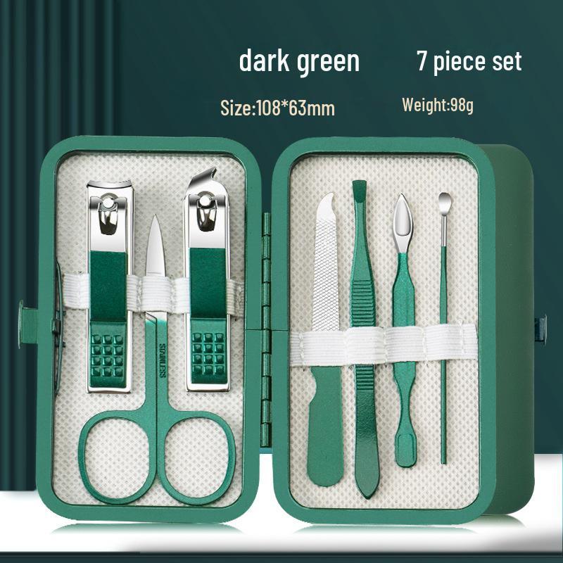

Набор из 26 темно-зеленых маникюрных щипчиков из нержавеющей стали с кусачками для удаления омертвевшей кожи, ножницами для ногтей, инструментами для ногтей