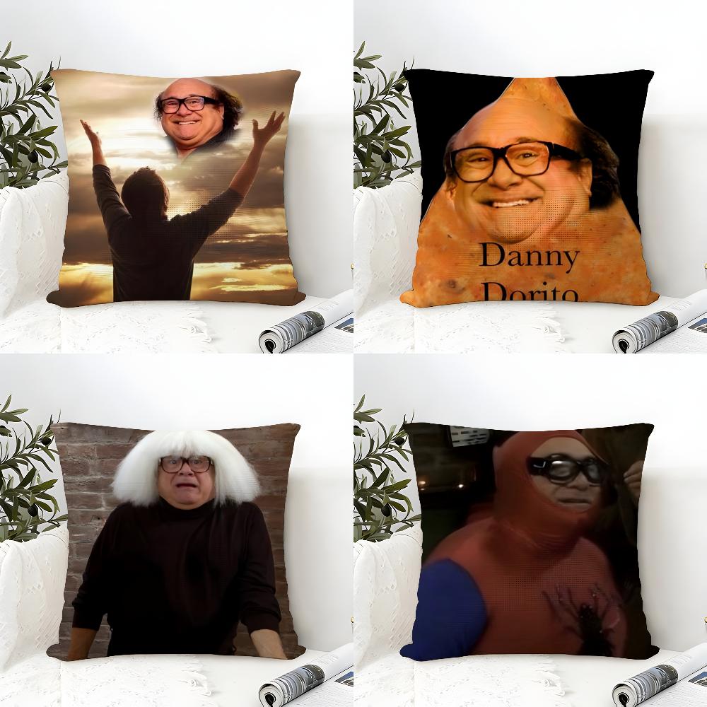 Meme Funny D-Danny D-Devito Pillow Case Natural Linen Double-Sided Printing Sofa Home Decor Cushion Cover