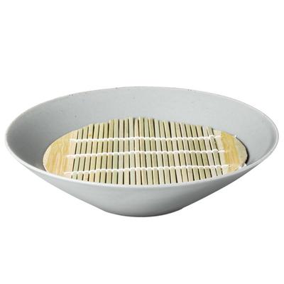 Hasami Ware Soba Plate with Bamboo Gray Hare To Ke 21cm Diameter X Made In Deep Curry Bamboo Slat Microwave and Dishwasher &NE Slats, Pattern, 5.5cm
