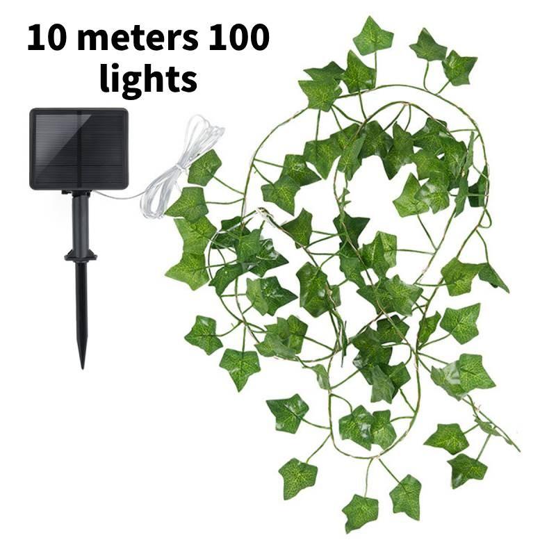 Wasserdichte Solar Efeu Blatt LED Lichterkette für Terrassen- und Gartenbeleuchtung