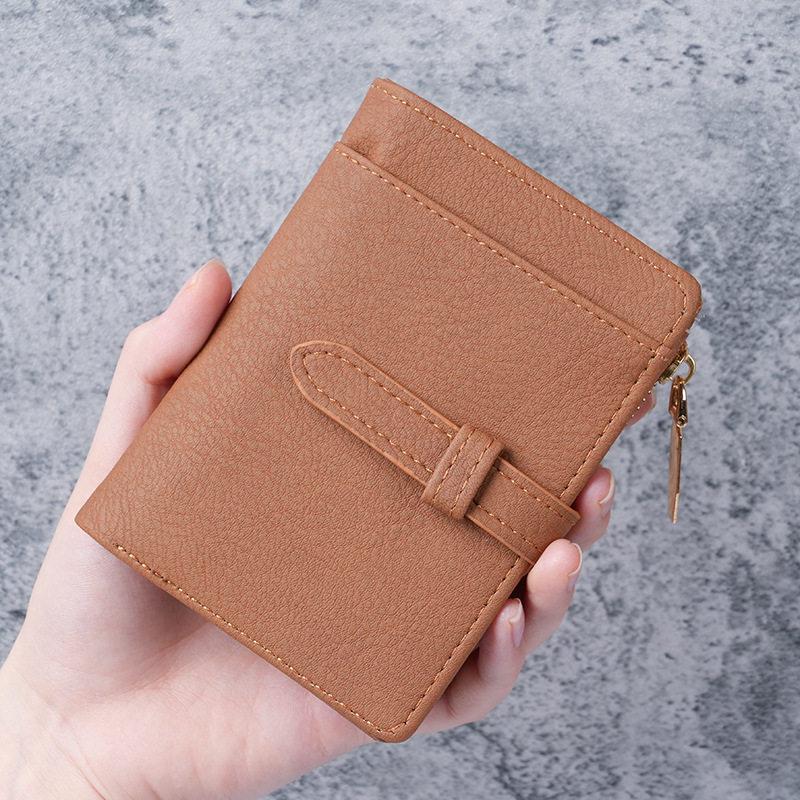 European Retro PU Leather Short Women's Wallet, Fresh Two-fold Coin and Card Holder