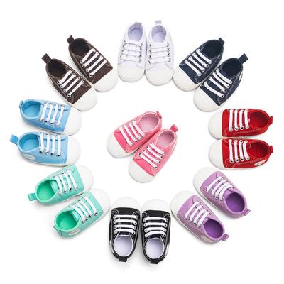 Spring and Autumn New Colorful Children's Shoes Side Baby Soft Sole Shoes 0-1 Year Unisex Canvas Walking Toddler Shoes
