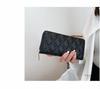 Women's Medium-Length Diamond Pattern Embossed PU Wallet Clutch - Solid Color with Zipper Coin and Phone Slots