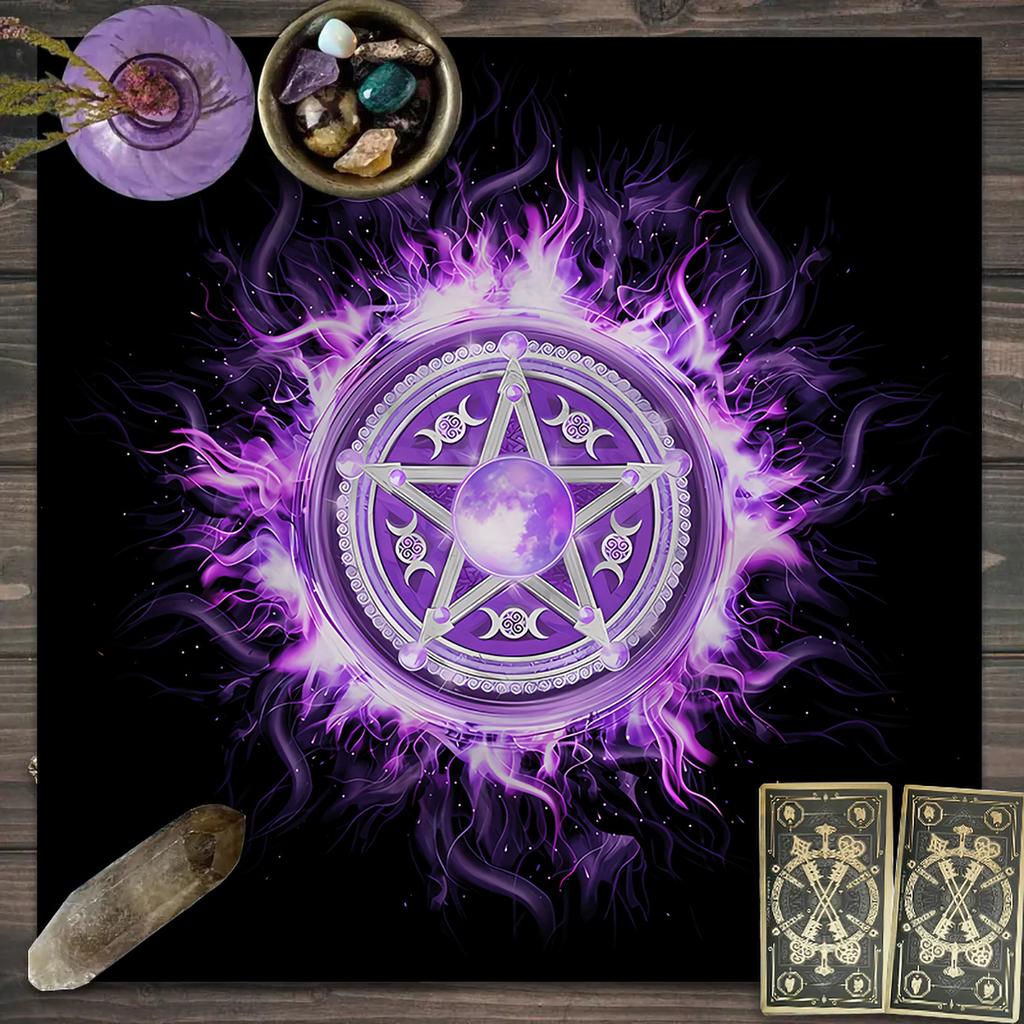 1 stuk Tarotkaart tafelkleed, mystiek runen astrologie altaarkleed, heksenhut decoratie tafelkleed, kaartspel tafelkleed