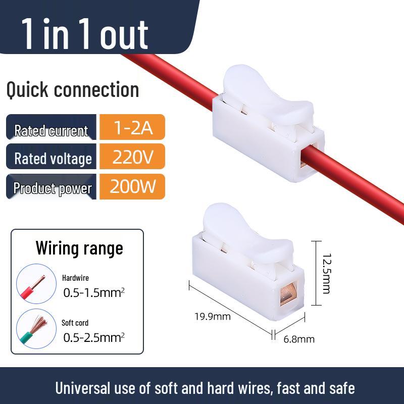 Quick Wire Terminal Snap Connector for Tube Light