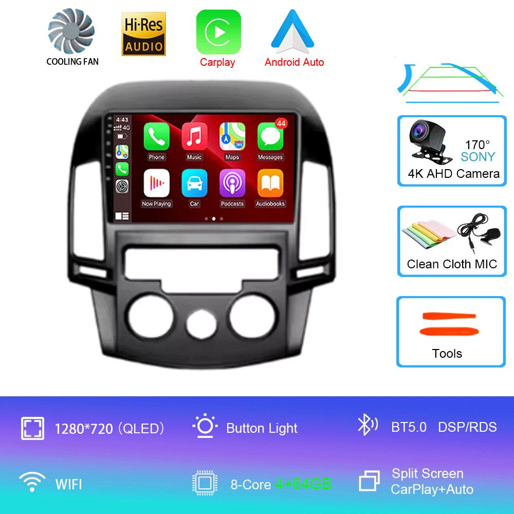 For Hyundai I30 2006 2007 2008 2009 2010 2011 Android 14 Auto Multimedia 4G WIFI No DVD Player 2 Din Car Radio Carplay BT Video