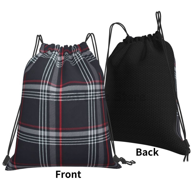 Custom GTI Tartan Drawstring Backpack Women Men Lightweight Foldable Sport Gym Sackpack Portable Sacks for Training