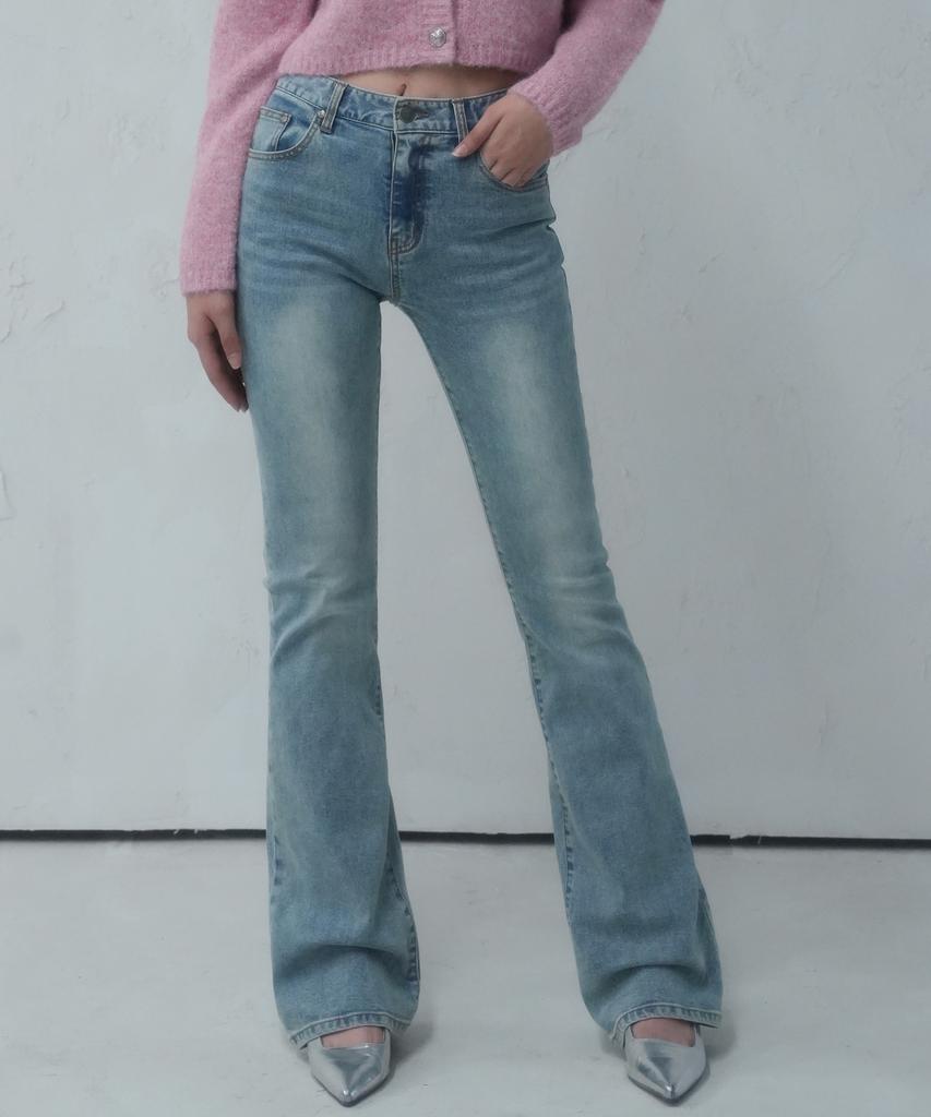 VIVACIOUS Noel Bootscut Denim Pants Light Blue