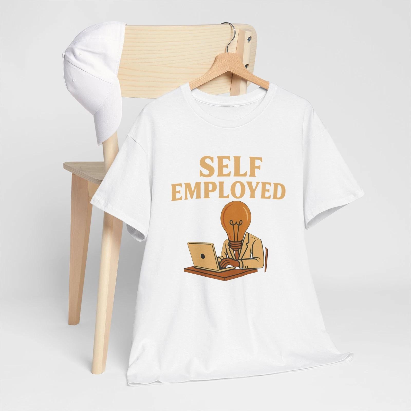 Self Employed Unisex Heavy Cotton Tee, Motivational Shirt,Entrepreneur Apparel S