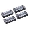 Terminal Strip Dual Row Screw Clamp High Current Wire Terminal Block with Cover 600V 25A 4pcs 4 Position (2504)