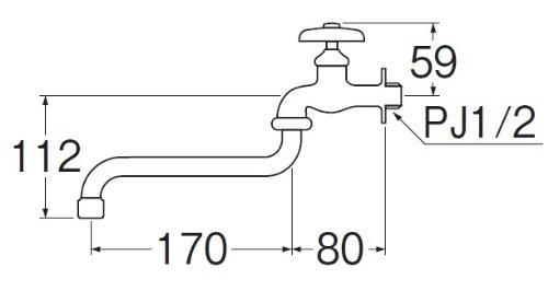 SANEI (SANEI) JA10JH-13 Flexible Aerating Faucet, Nominal 13, Pipe Length 170mm, with POS