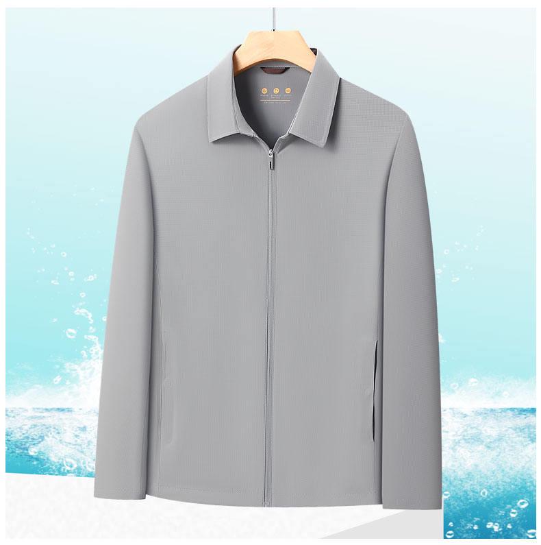 Leichte Sonnenschutzjacke für Herren - Frühjahr/Sommer 2026 Business Casual Revers Oberteil, Unifarben