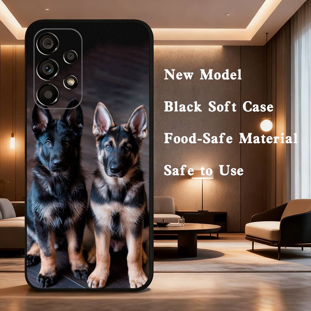 

Animal German Shepherd Dogs For Samsung Galaxy A53,31,52,72,41,22,73,32,71,Note,J7,8,9,5G Soft Black Silicone Phone Case SamsungA12