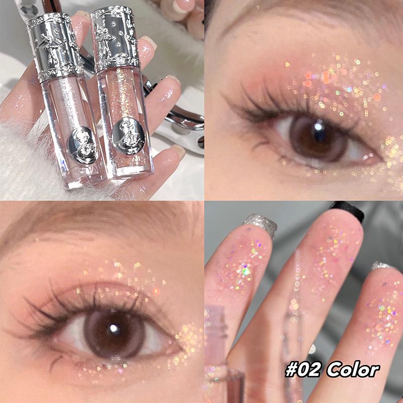 Glitter Vloeibare Oogschaduw Parelmoer Shimmer Highlighter Waterdicht Fijn Glanzend Roze Oogschaduw Koreaanse Charmante Oog Make-up Illuminator