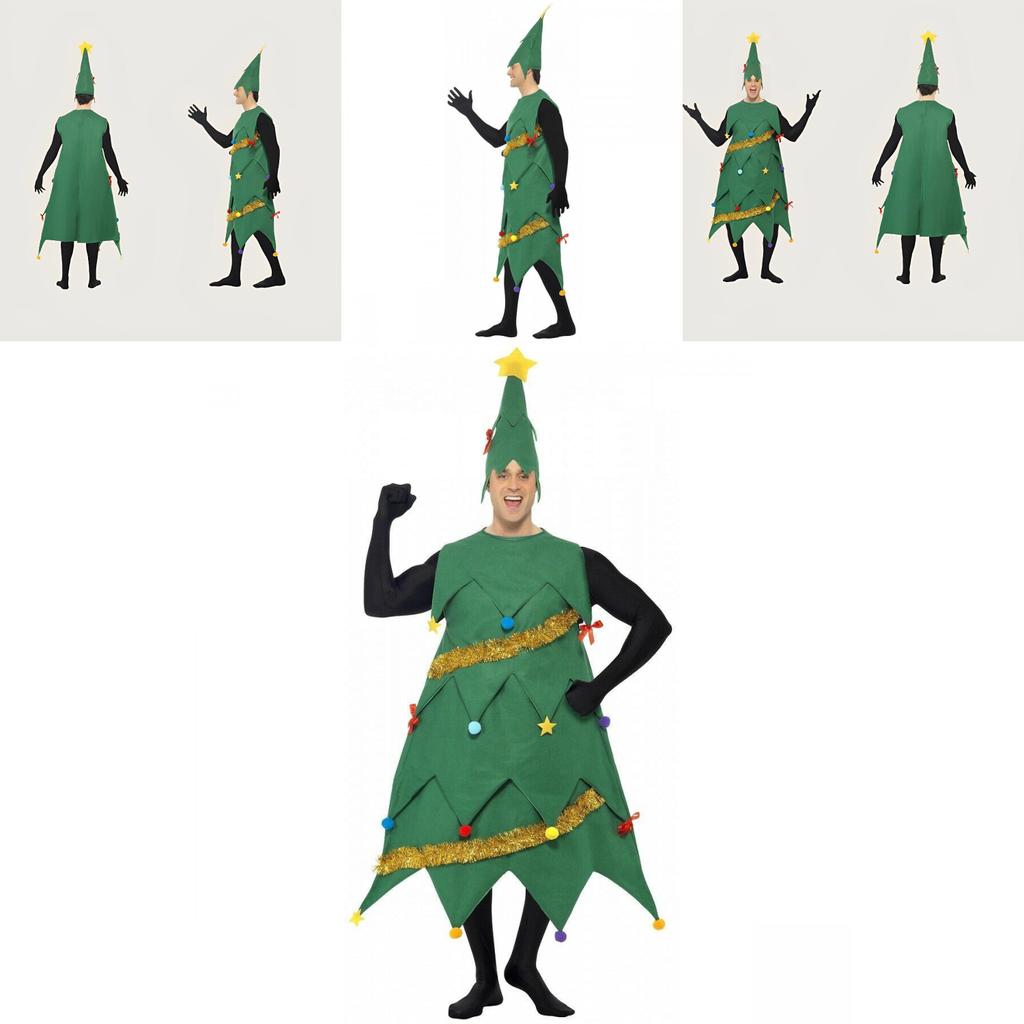 Festive Christmas Tree Dress-up Costume For Grownups Pictures Performances Gifts